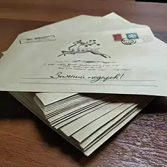 Новогодние крафт конверты